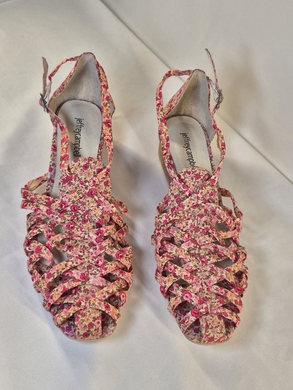 Jeffrey Campbell Women's 10 Kithira Micro Wedge Sandals Pink Sandals Shoes NEW - Picture 3 of 10